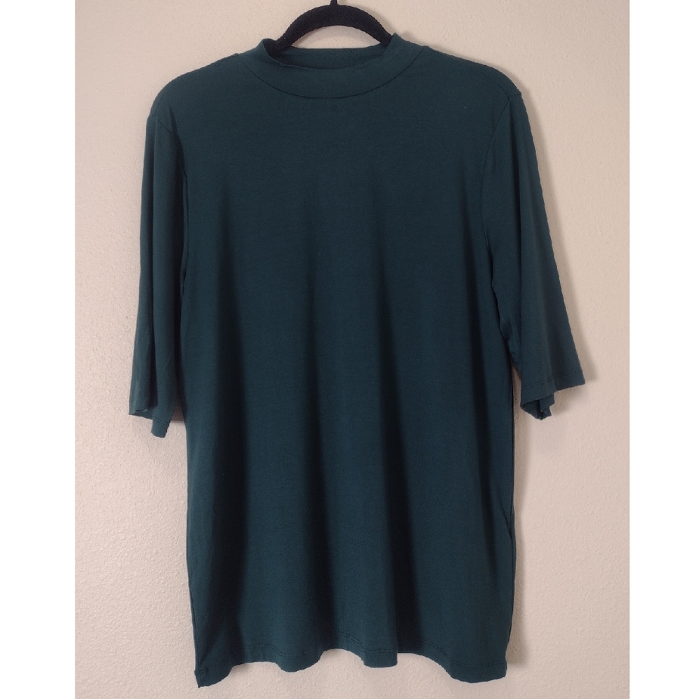 SoyaConcept Teal Green Mock Neck 3/4 Sleeve Marcia T-Shirt Size XXL